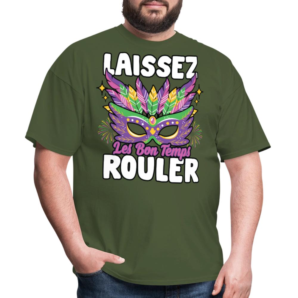 Mardi Gras Party Tee Laissez Les Bon Temps Roule T-shirt - military green