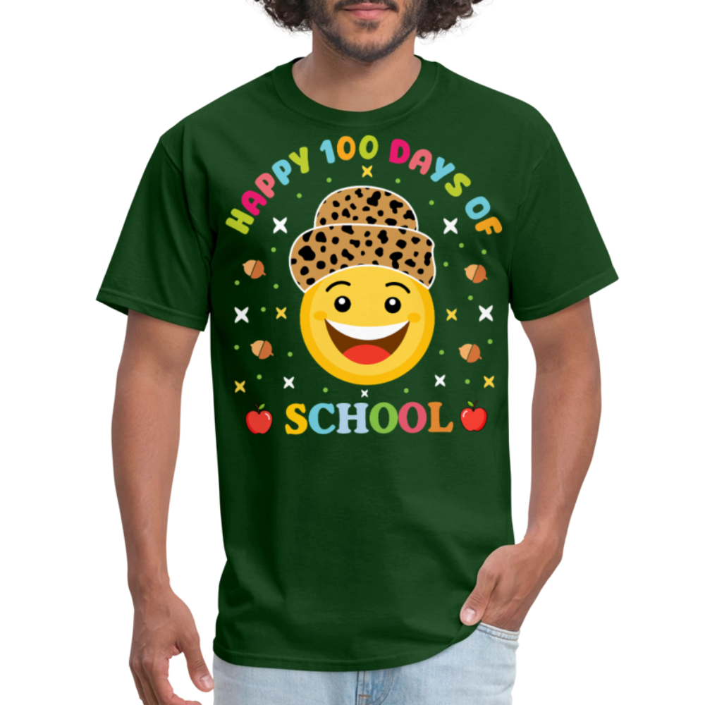 Leopard Print 100 Days Of School Shirt For Teachers Unisex T-Shirt - forest green