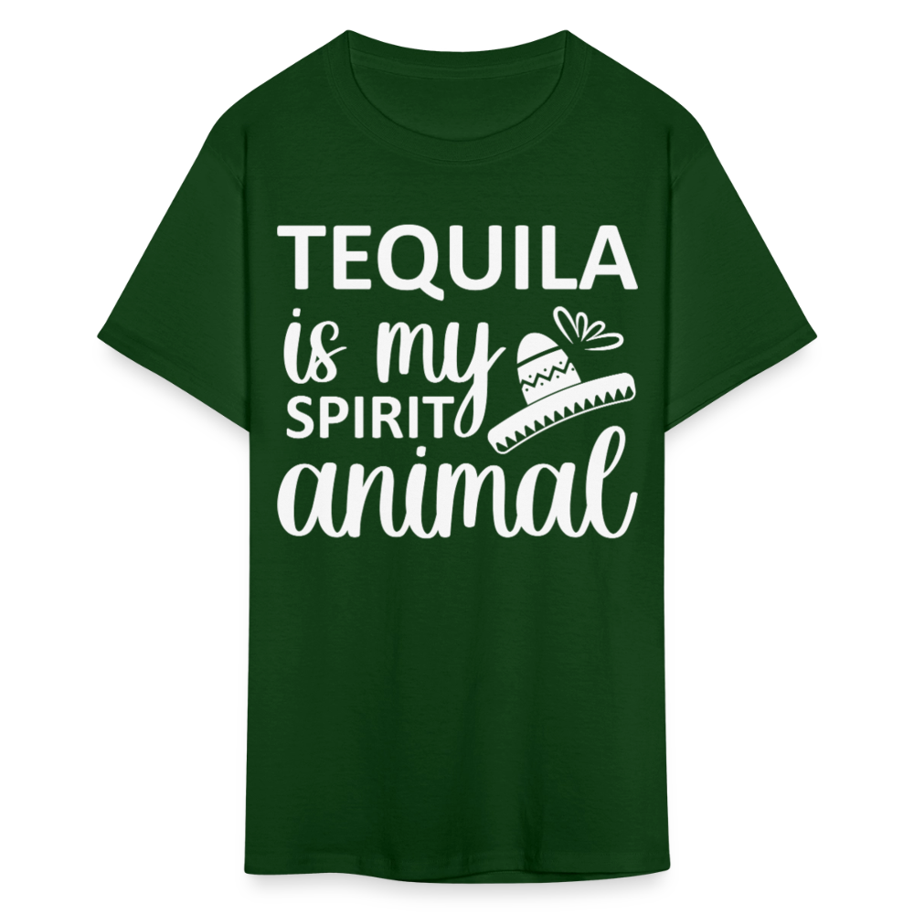 Tequila Is My Spirit Animal Party T-shirt - forest green