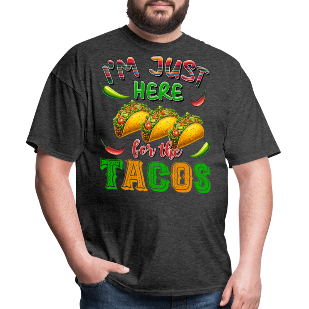 Mexican Food Graphic Tee For Taco Lovers Funny Tacos T-shirt - heather black