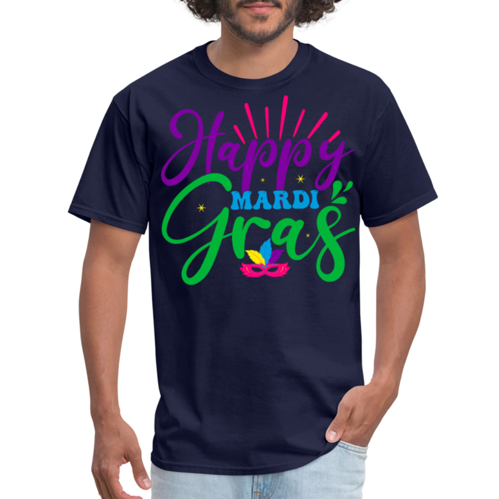 Happy Mardi Gras Party Unisex Classic T-shirt - navy