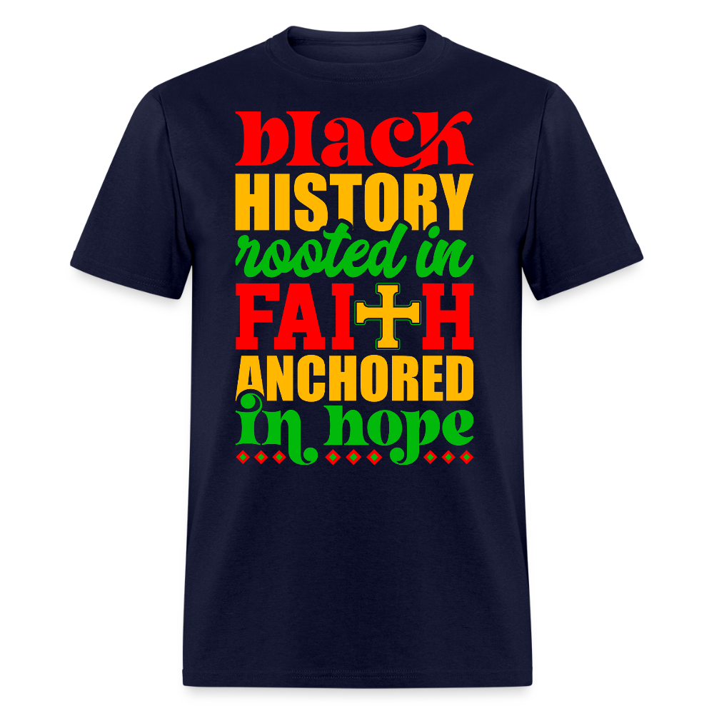 African American Hope And Faith Christian Black Pride T-shirt - navy