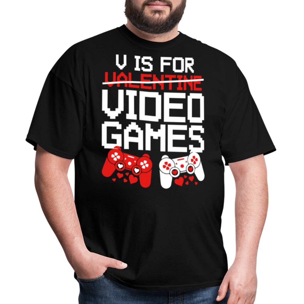 Valentine’s Day Gifts For Gamers Funny Gaming Couple Matching T-shirt - black