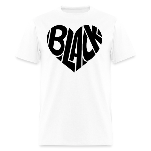 Black Pride Heart T-Shirt - white