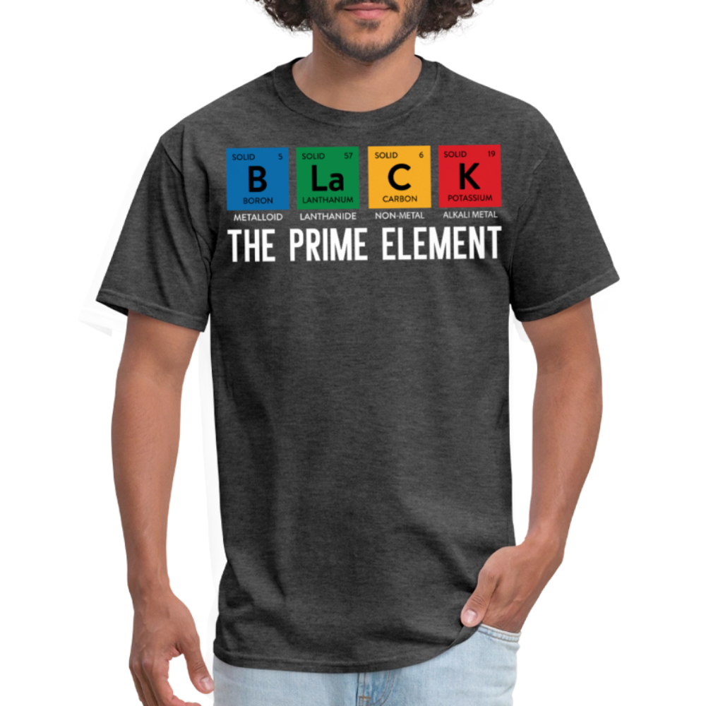 Periodic Table Gift For Black Educators Black Pride Science T-Shirt - heather black