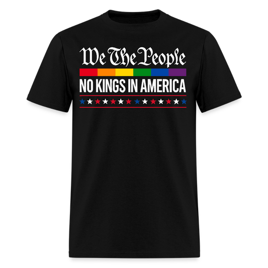 No Kings In America Rainbow Patriotic T-Shirt - black