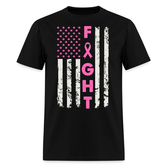 Patriotic Tee For Breast Cancer Fighters T-Shirt - black