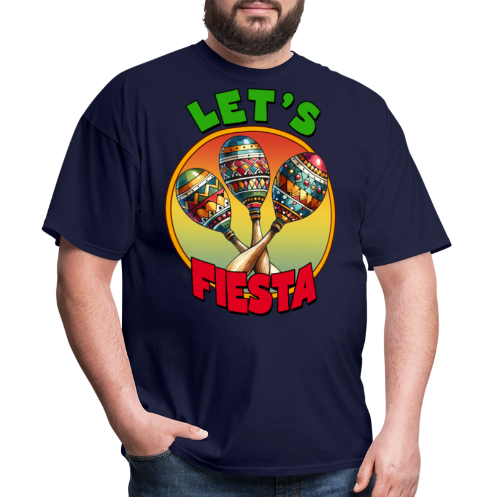 Let’s Fiesta Mexican Party Shirt Colorful Maracas Fiesta T-shirt - navy