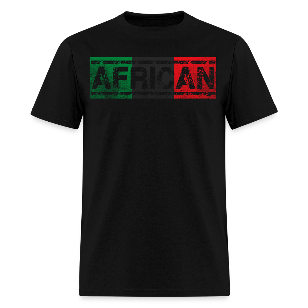 Red Black Green Pan African Flag T-Shirt - black