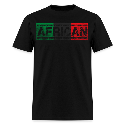 Red Black Green Pan African Flag T-Shirt - black