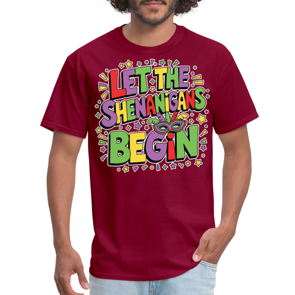 Masquerade Theme Party Outfit Let the Shenanigans Begin Classic T-Shirt - burgundy