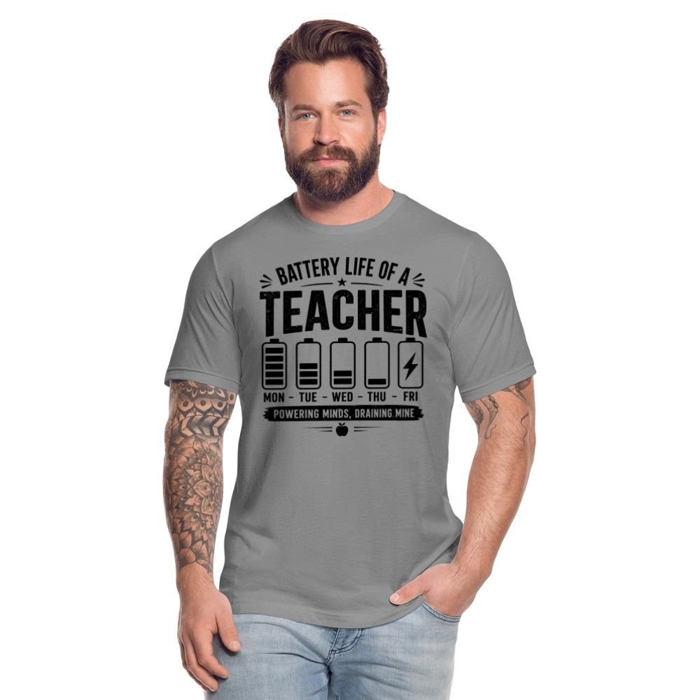 Battery Life of a Teacher T-Shirt | Funny Teacher Gift - slate