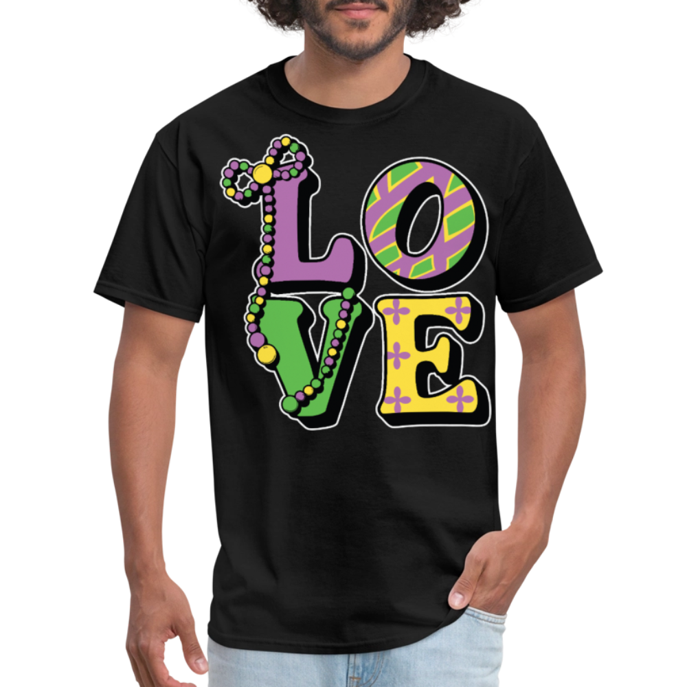 Mardi Gras Love Tee For Men Women New Orleans Festival T-shirt - black