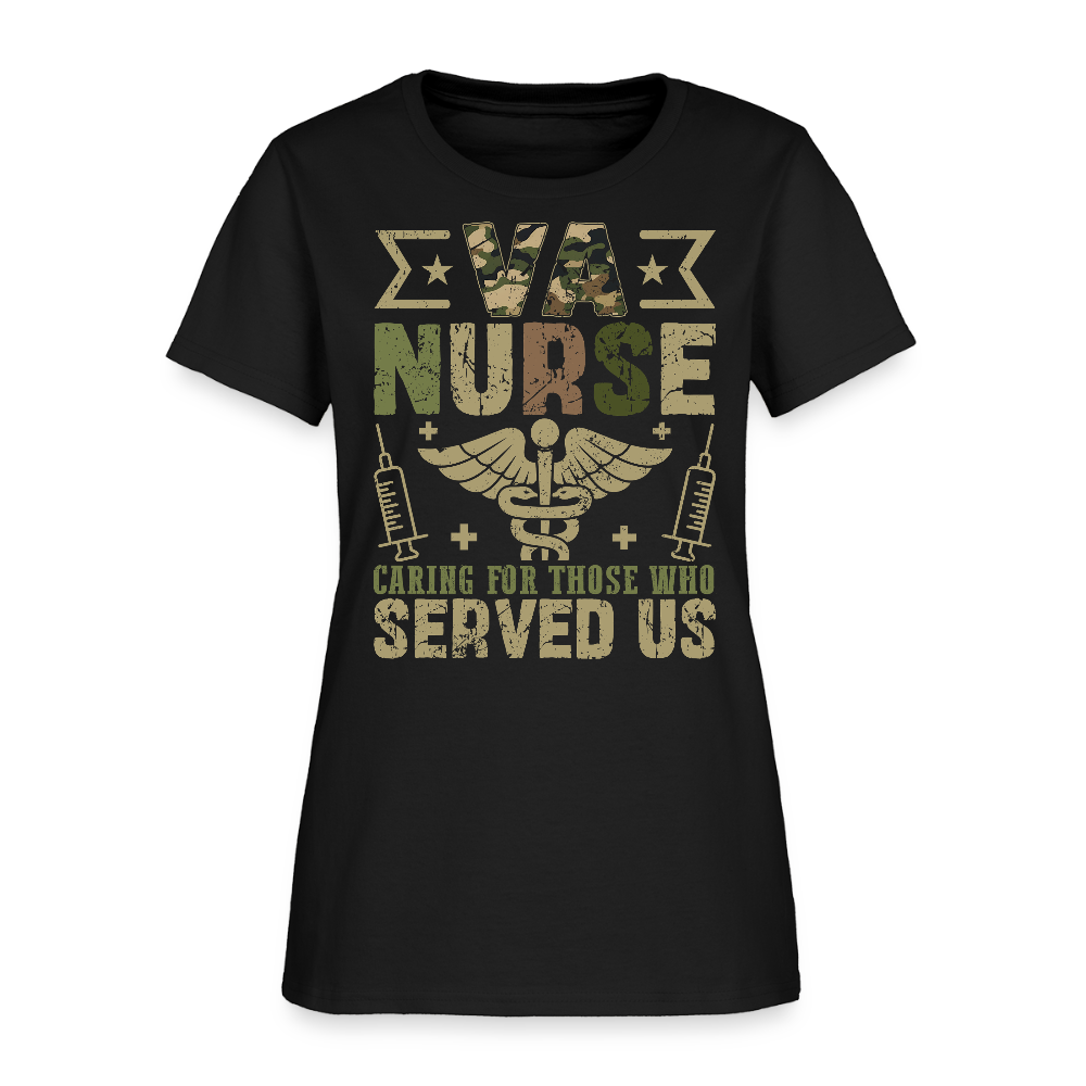 VA Nurse Caring For Veterans T-Shirt - black
