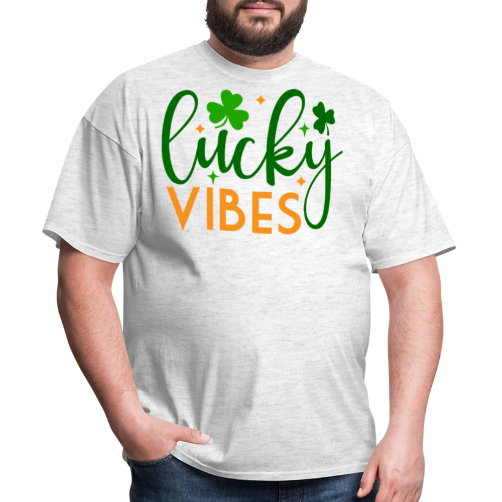 Lucky Vibes St Patrick’s Day Party T-shirt - light heather gray