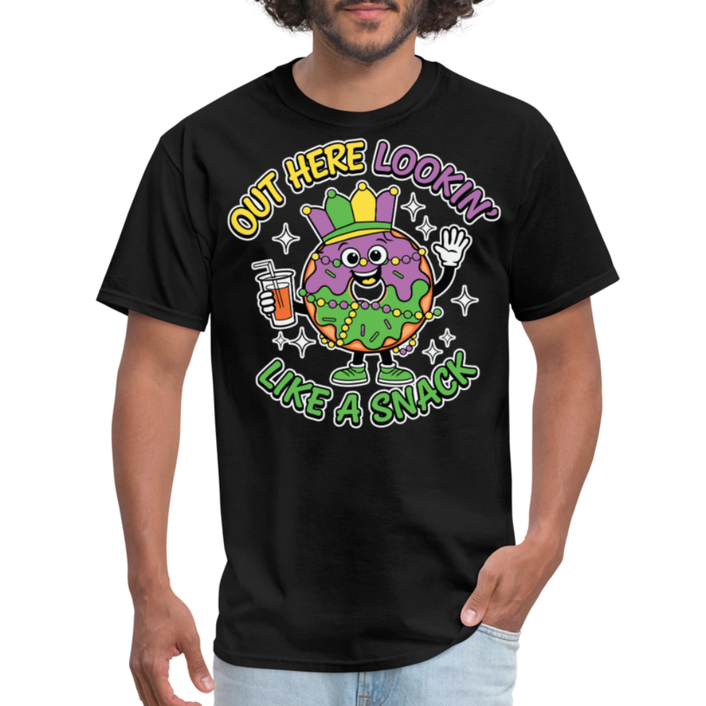 Funny Mardi Gras outfits Lookin’ like A Snack festival T-shirt - black