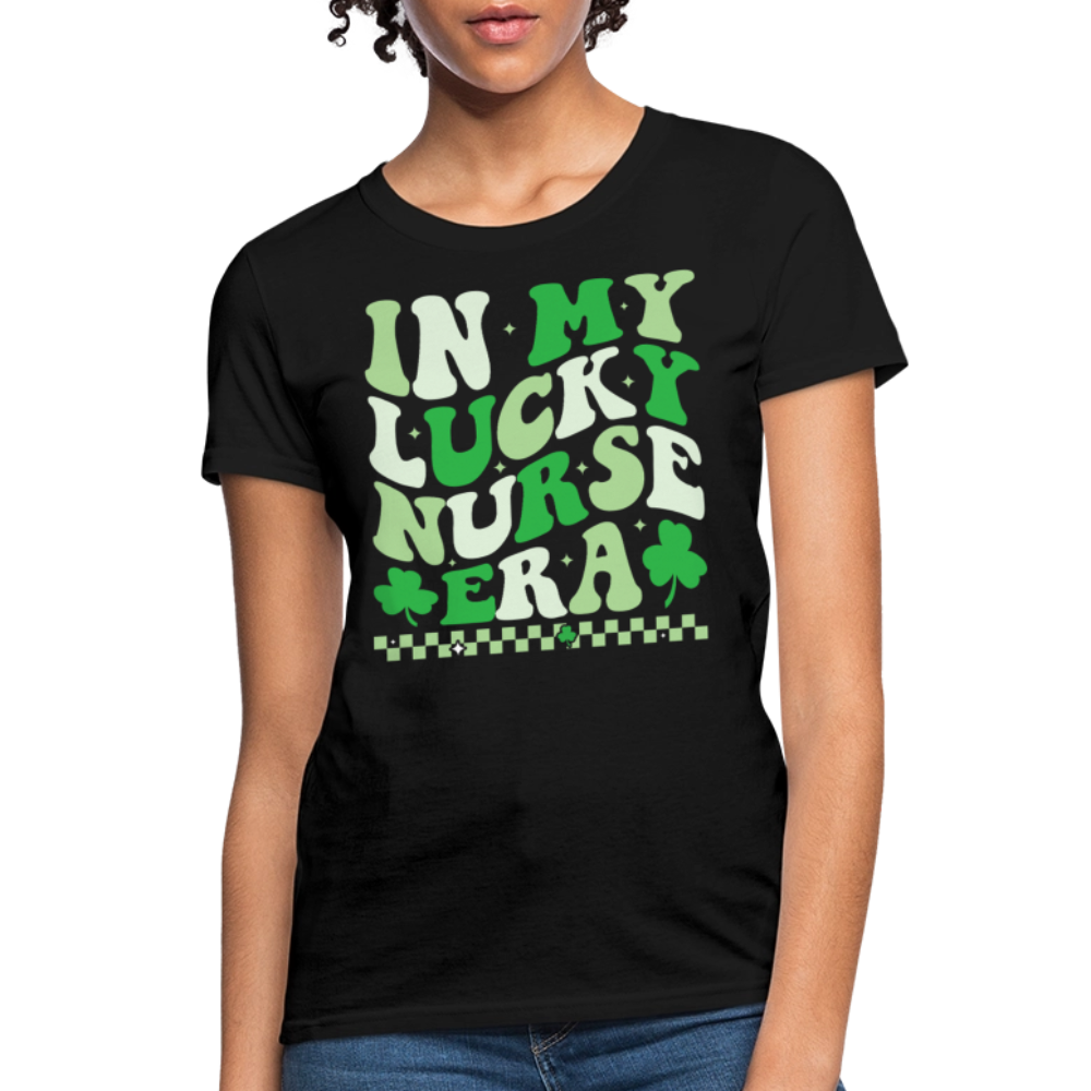 In My Lucky Nurse Era St Patrick’s Day T-Shirt - black