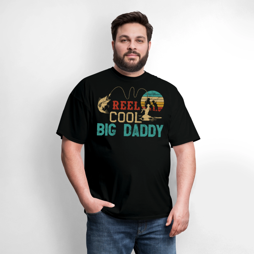 Reel Cool Big Dad Father's Day Gift For Fisherman T-shirt - black