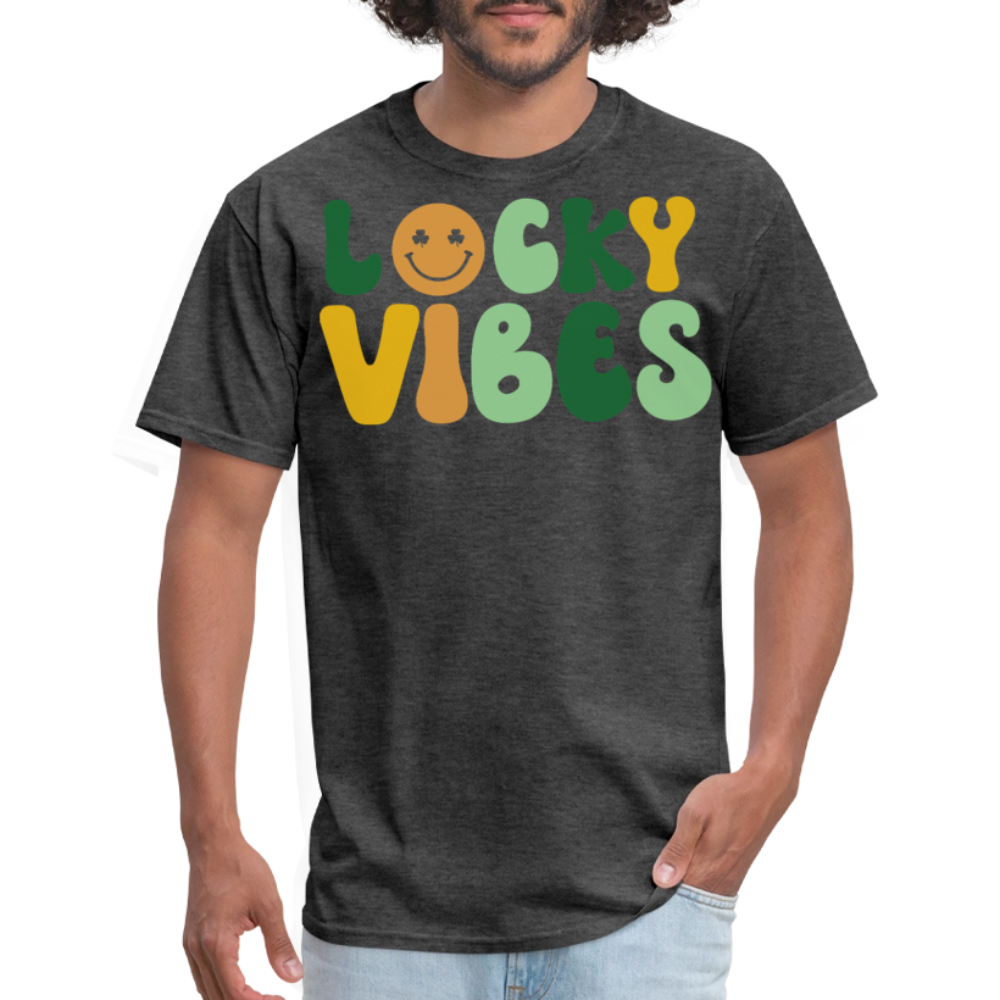 Lucky Vibes RetroTee For St Patrick’s Day T-shirt - heather black