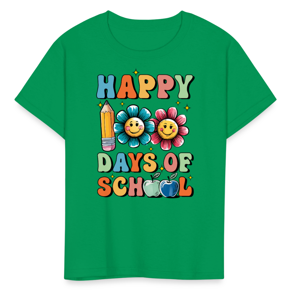 Happy 100 Days Of School Shirt For Kids Back To School Milestone T-shirt - kelly green