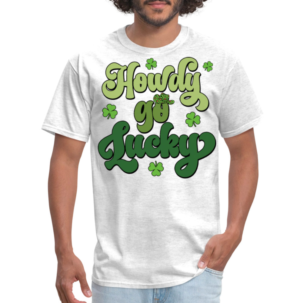 Howdy Lucky St Patrick’s Day Graphic T-shirt - light heather gray