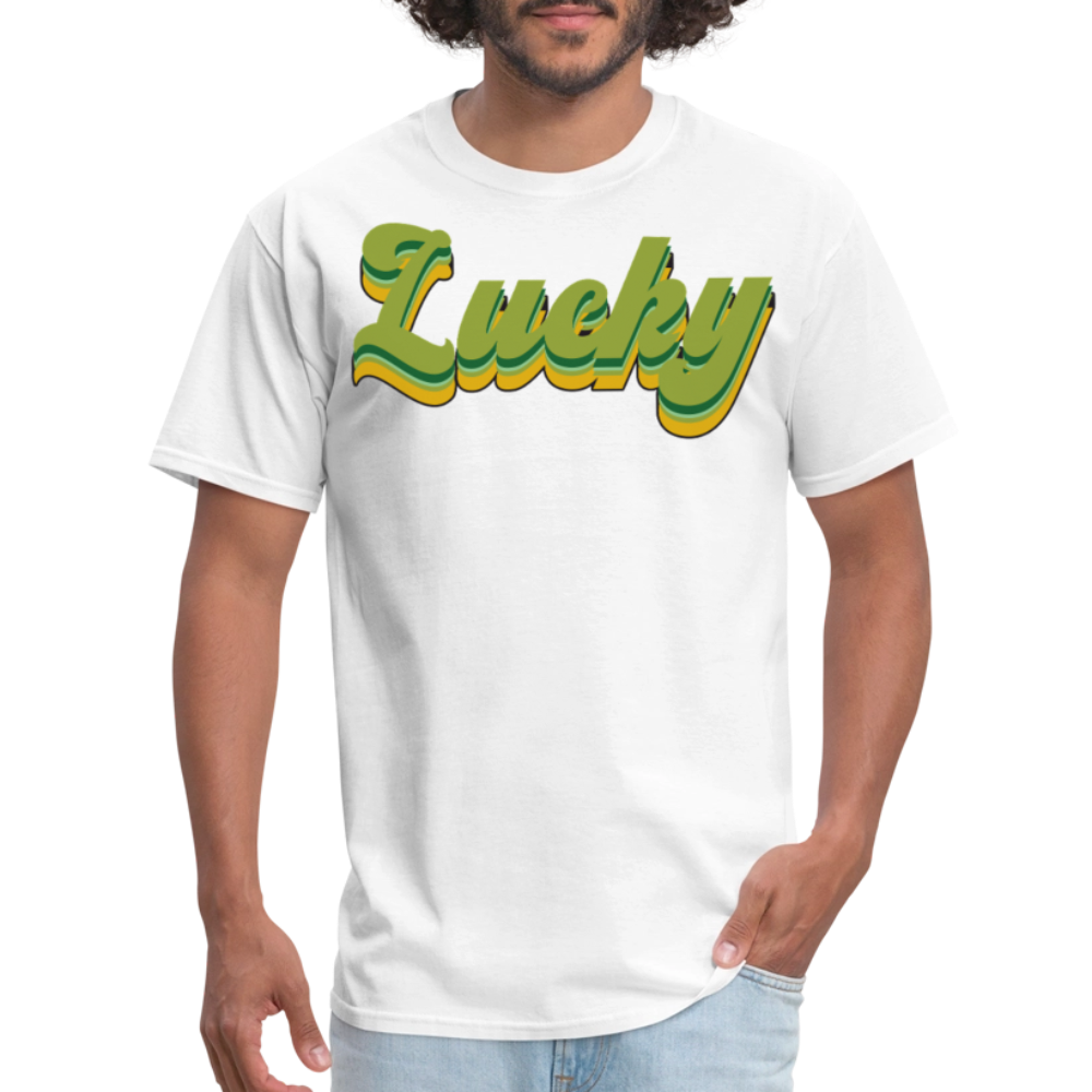 Green Lucky Shamrock-inspired Graphic T-shirt - white