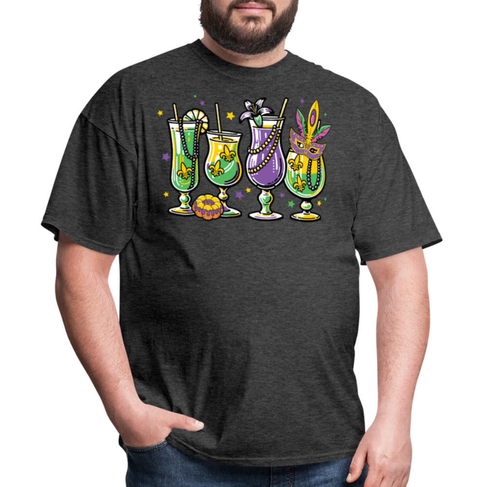 Mardi Gras Cocktail Shirt New Orleans Party T-shirt - heather black