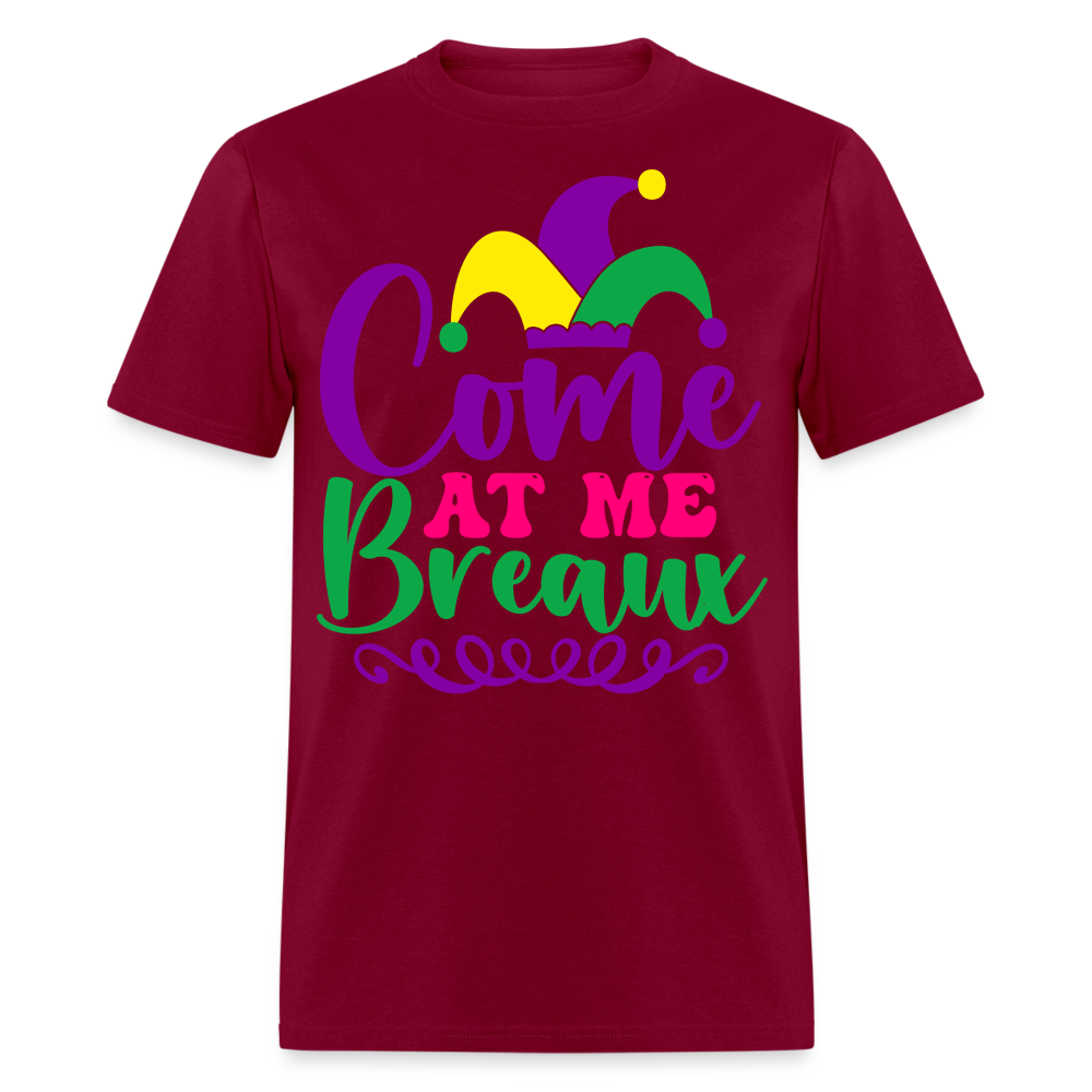 Mardi Gras Jester Hat Tee Come at me Breaux T-shirt - burgundy