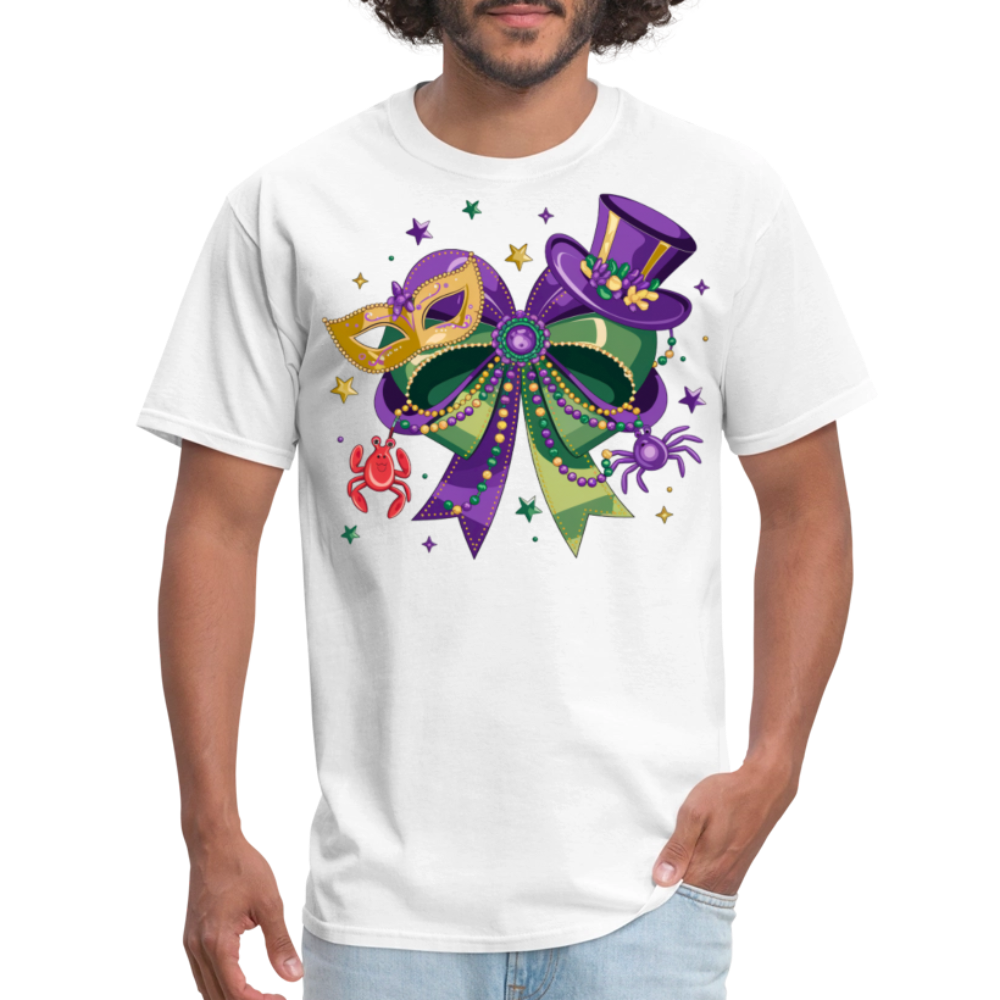 Colorful Masquerade Mask Tee for Fat Tuesday Funny Mardi Gras T-shirt - white