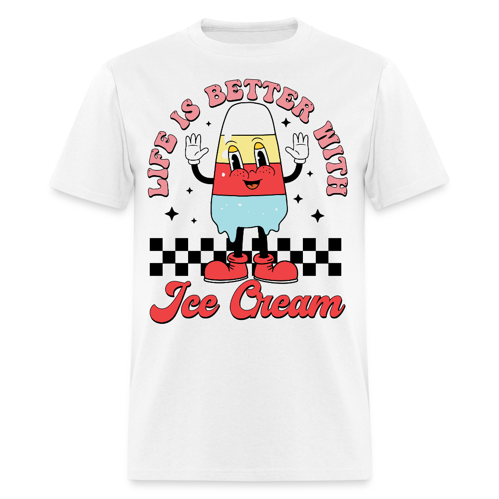 Life Is Better With Ice Cream T-shirt - white