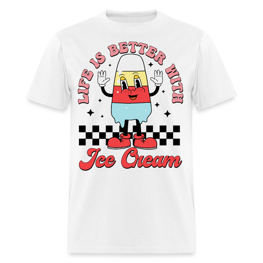 Life Is Better With Ice Cream T-shirt - white