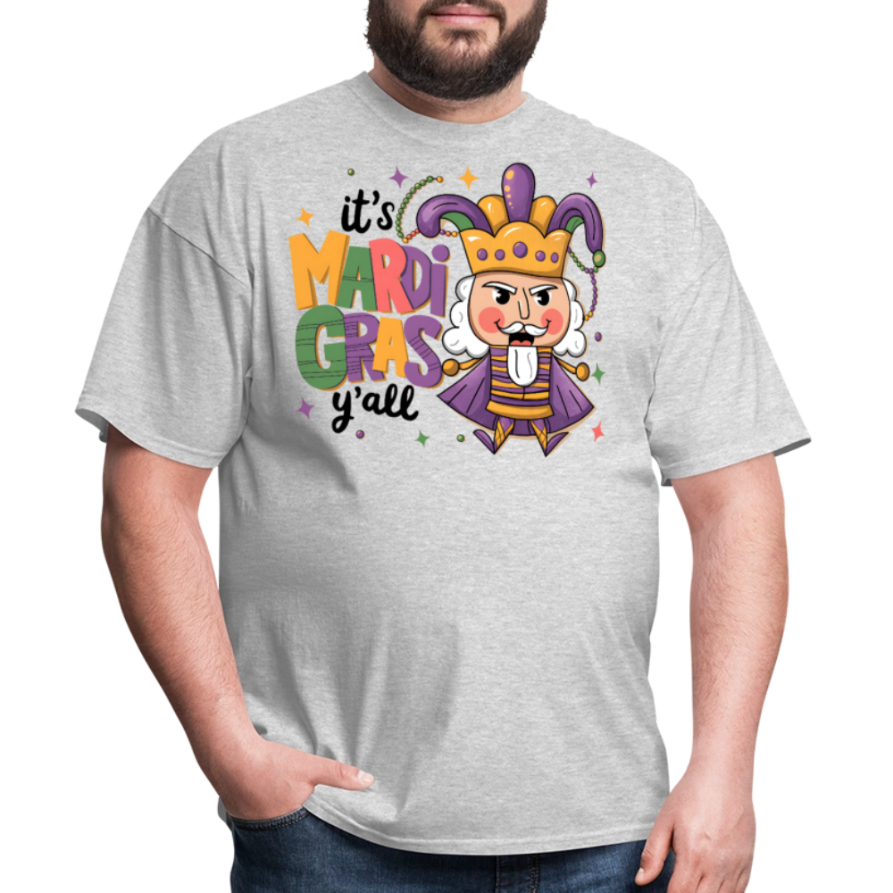 Mardi Gras Jester King Tee It's Mardi Gras Y'all T-shirt - heather gray