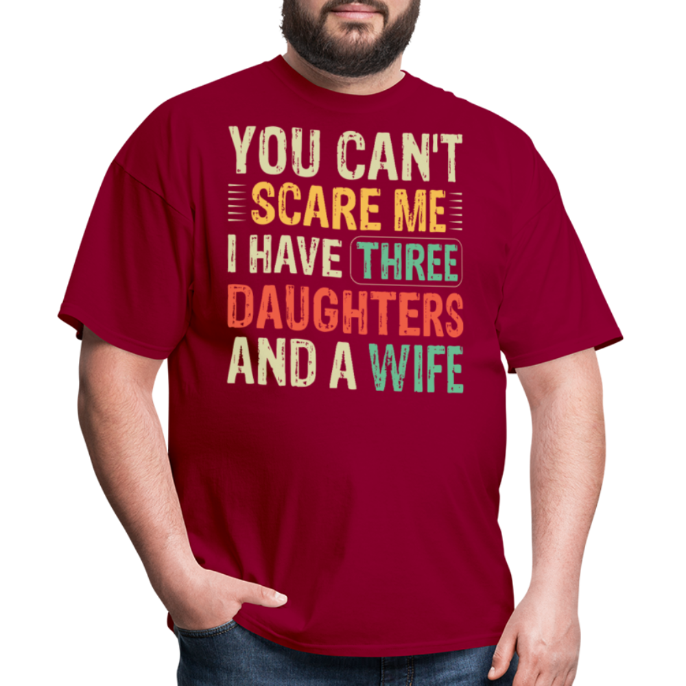 Best Gift For A Father Of Three Daughters And A Wife Unisex T-shirt - dark red