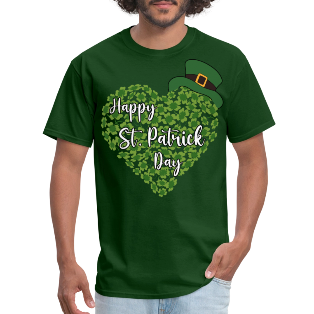 St Patrick’s Day Shamrock Heart T-shirt - forest green