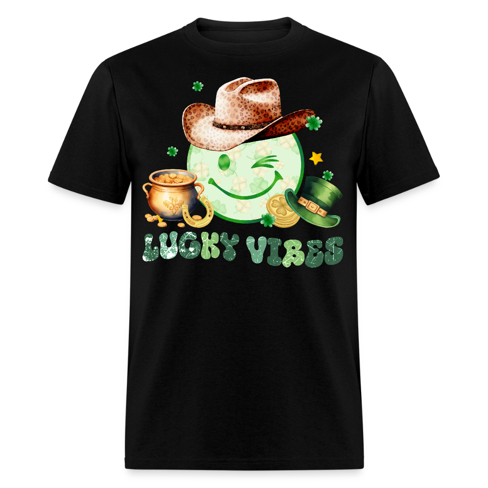 Lucky Vibes Western-style Irish T-shirt - black