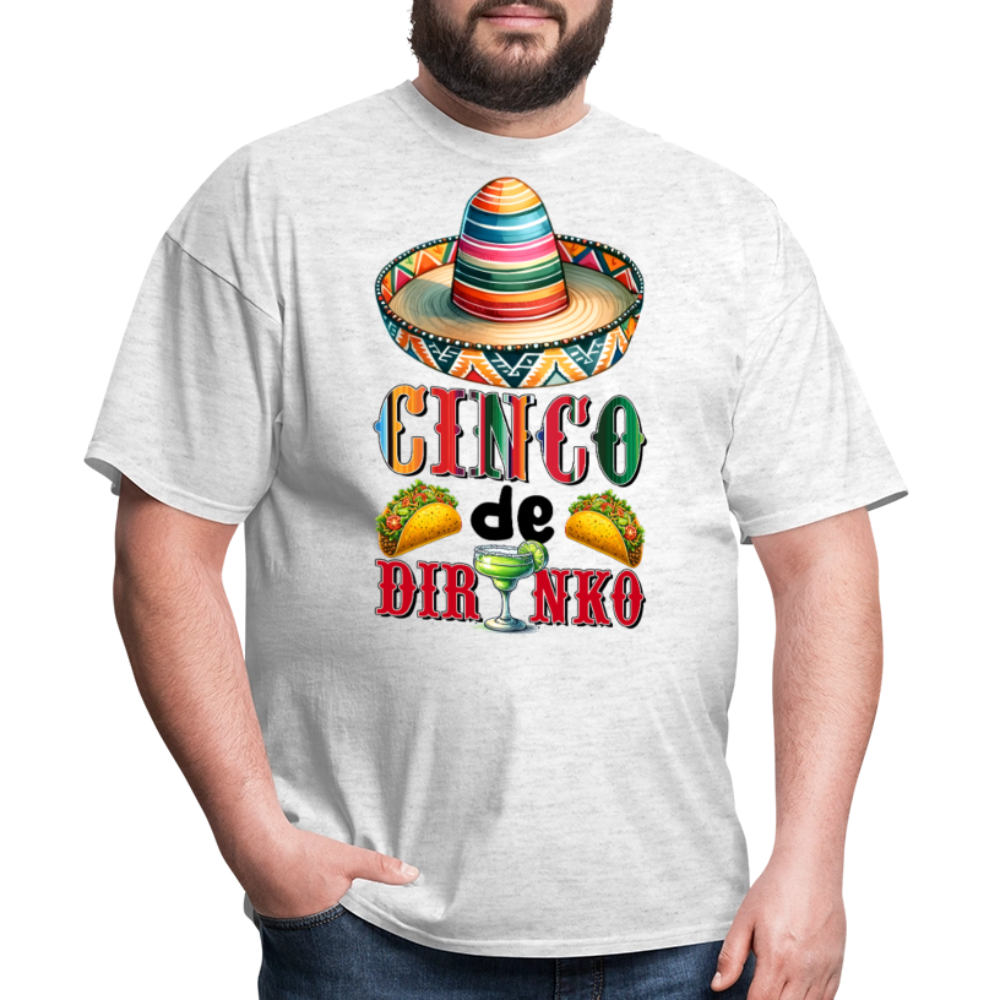 Funny Cinco de Mayo Drinking Shirt Mexican Fiesta Party T-shirt - light heather gray