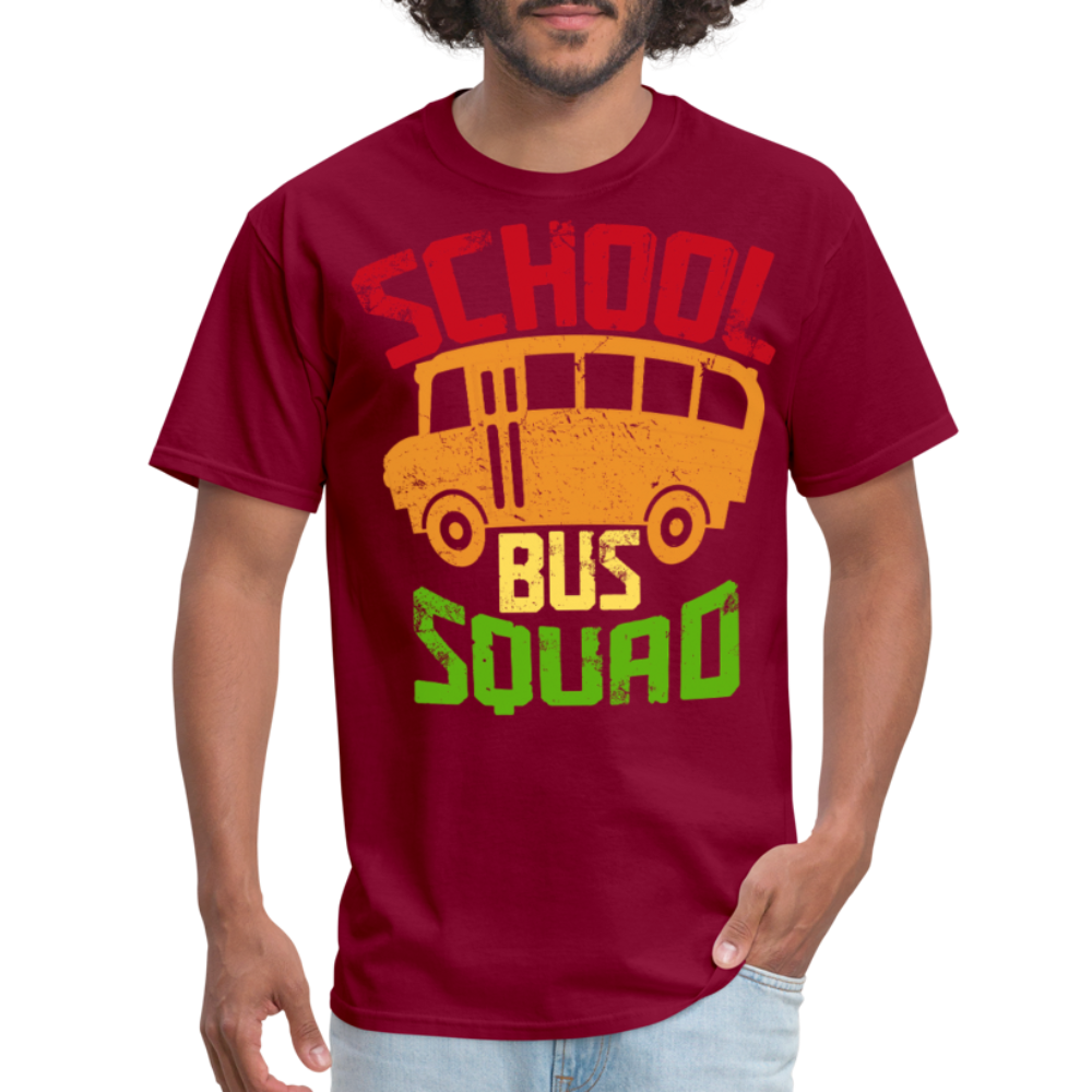 Vintage School Bus Tee for Drivers & Staff School Bus Squad T-shirt - burgundy