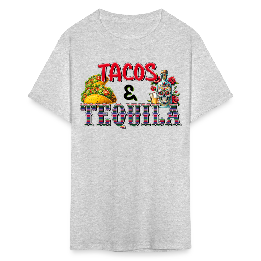 Taco Tuesday And Tequila Drinking Graphic T-shirt - heather gray