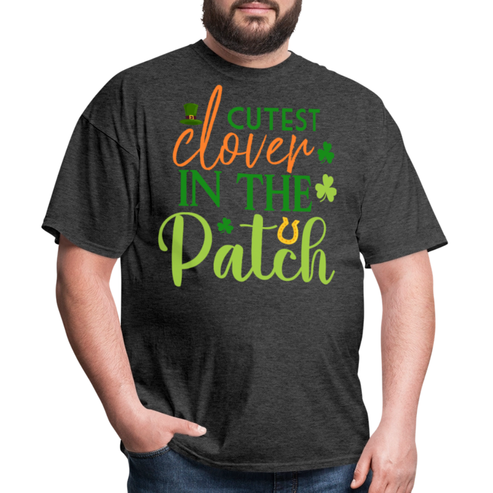 Cutest Clover In The Patch Outfit Cute St Patrick’s Day T-shirt - heather black