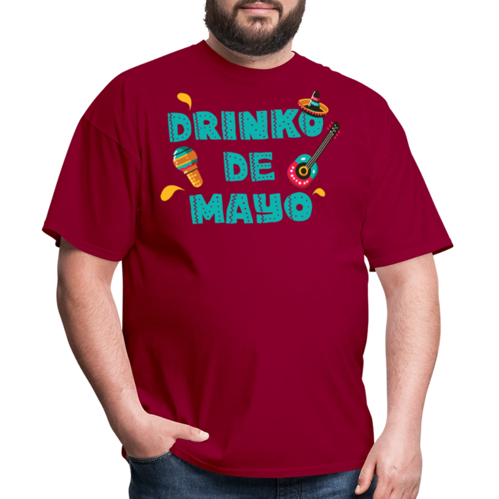 Mexican Fiesta Drinking Outfit Drinko De Mayo Party T-shirt - dark red