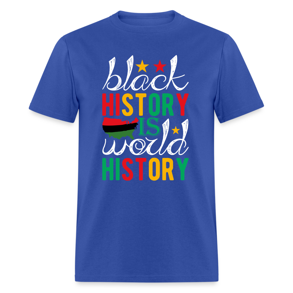 African American Heritage Tee Black History is World History T-shirt - royal blue