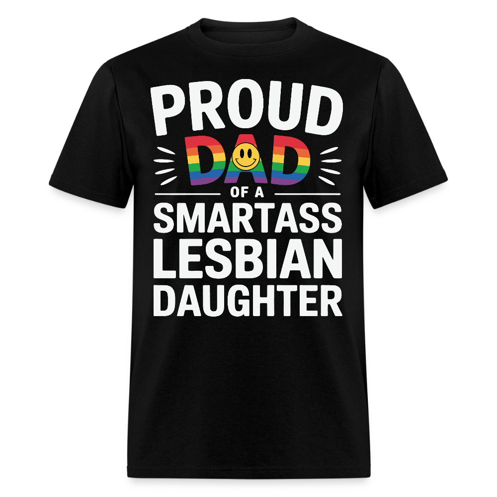 Proud Dad Of Lesbian Daughter T-shirt - black