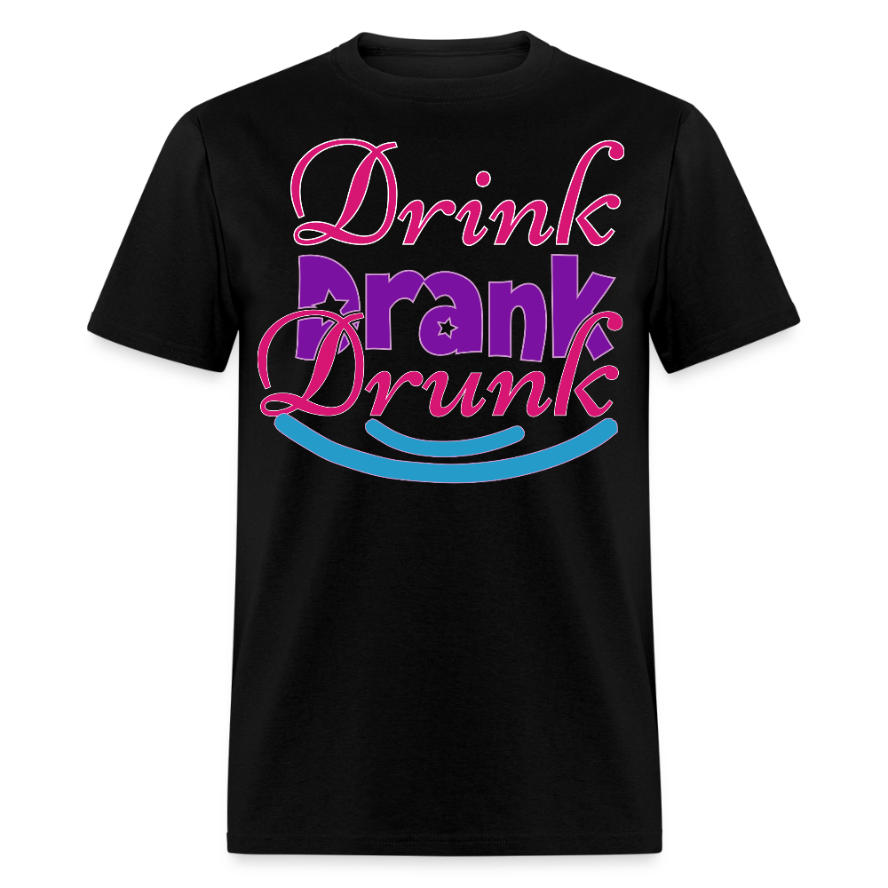 Mardi Gras Funny Drinking Shirts For Men Drink Drank Drunk T-shirt - black