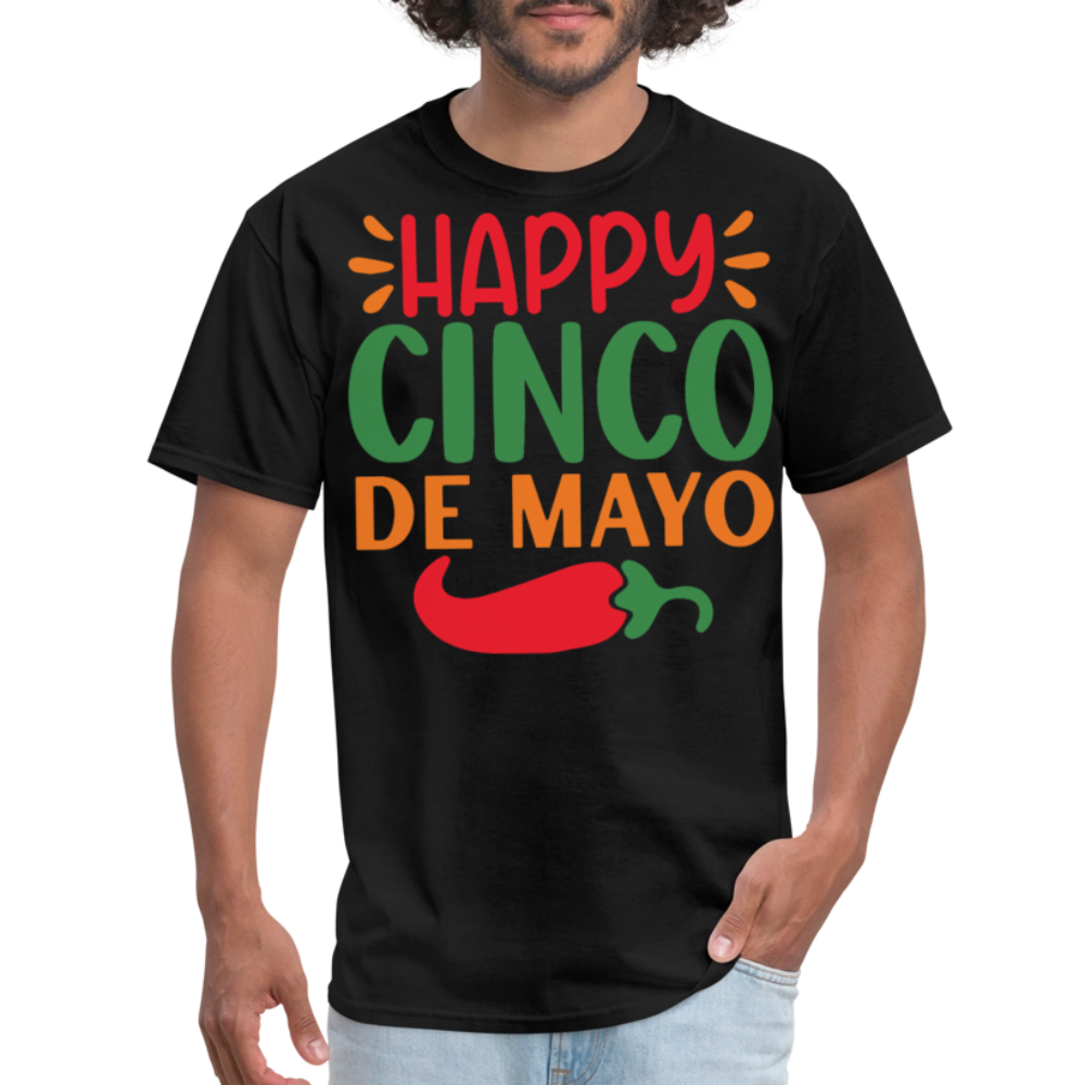 Colorful Happy Cinco de Mayo Fiesta T-shirt - black