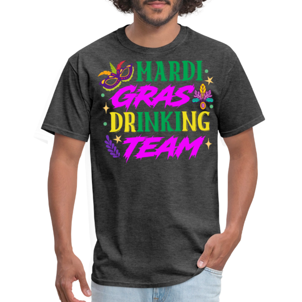 Funny Mardi Gras Party Tee Mardi Gras Drinking Team T-shirt - heather black