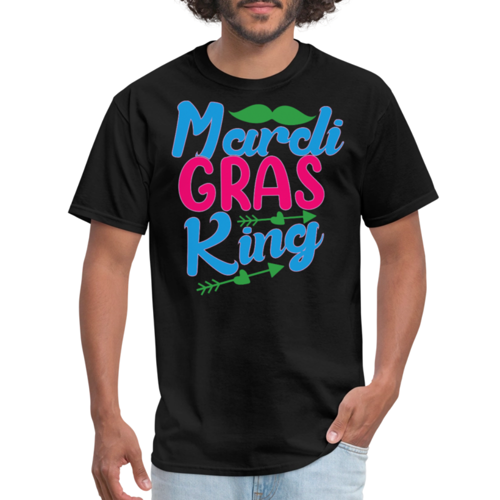 Mardi Gras King Shirt For Men Funny Mardi Gras Party T-shirt - black