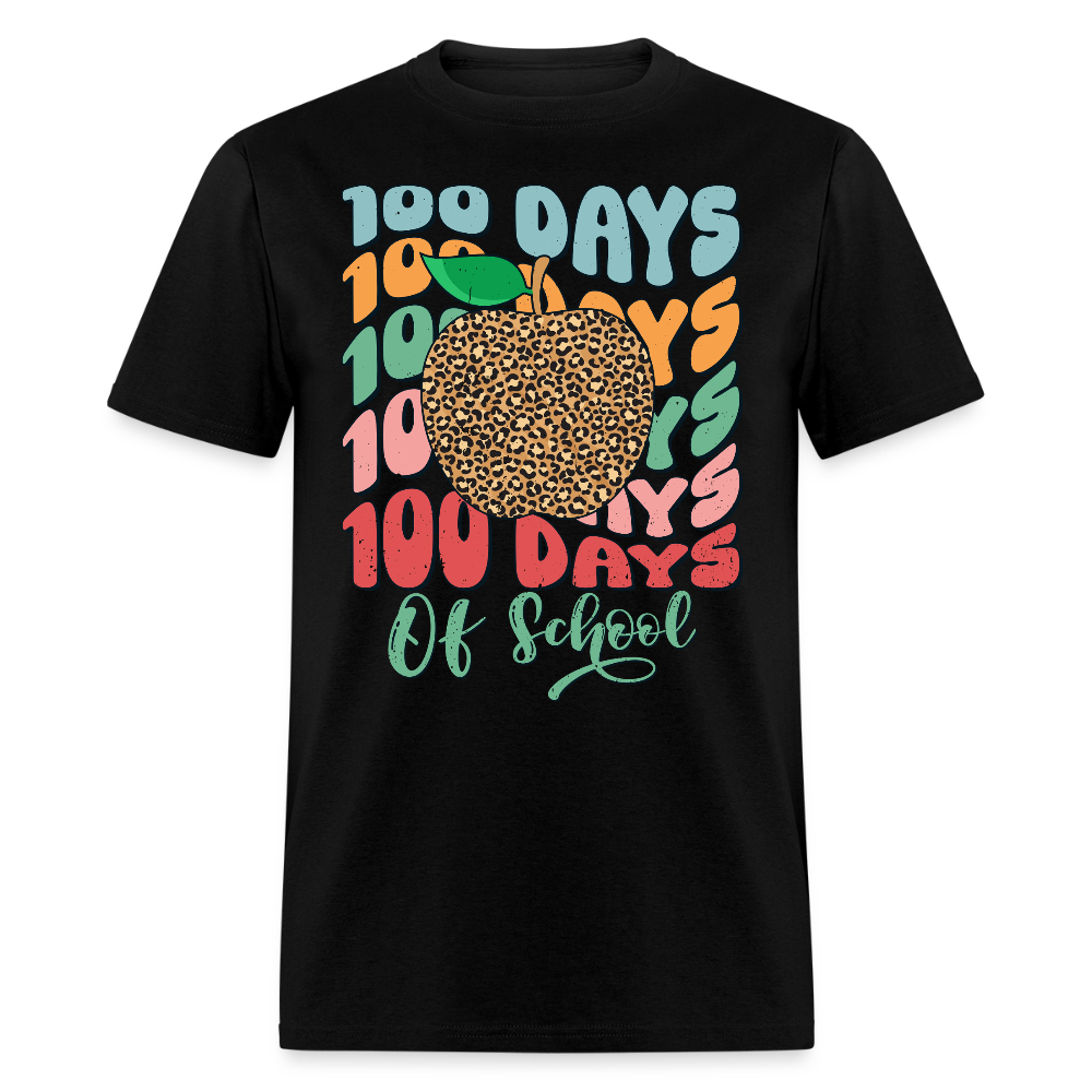 Leopard print 100 Days Of School Teacher Appreciation Gifts T-shirt - black