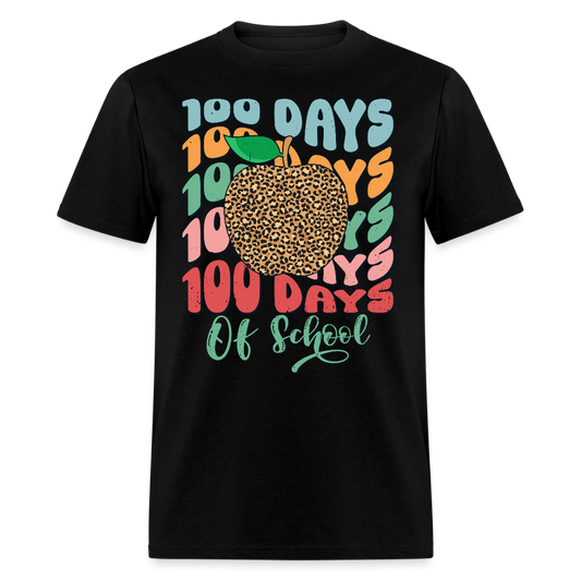 Leopard print 100 Days Of School Teacher Appreciation Gifts T-shirt - black