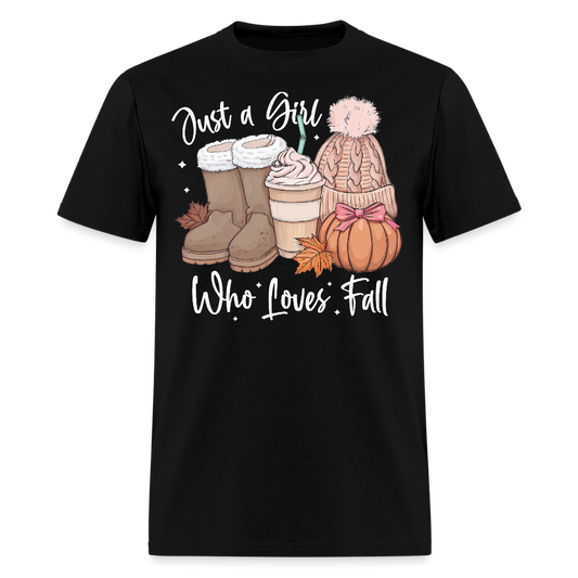 Just A Girl Who Loves Fall Autumn Pumpkin Spice T-Shirt - black