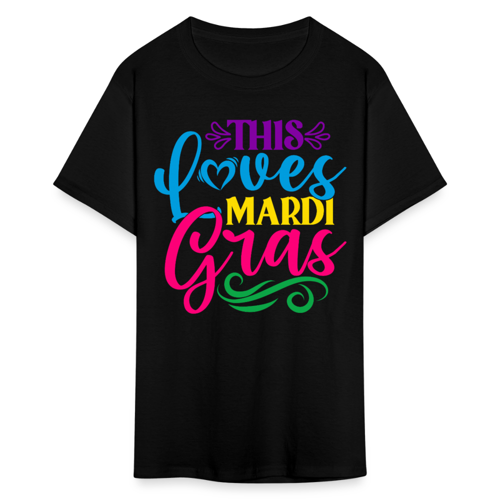 Colorful Loves Mardi Gras Festival Unisex T-shirt - black